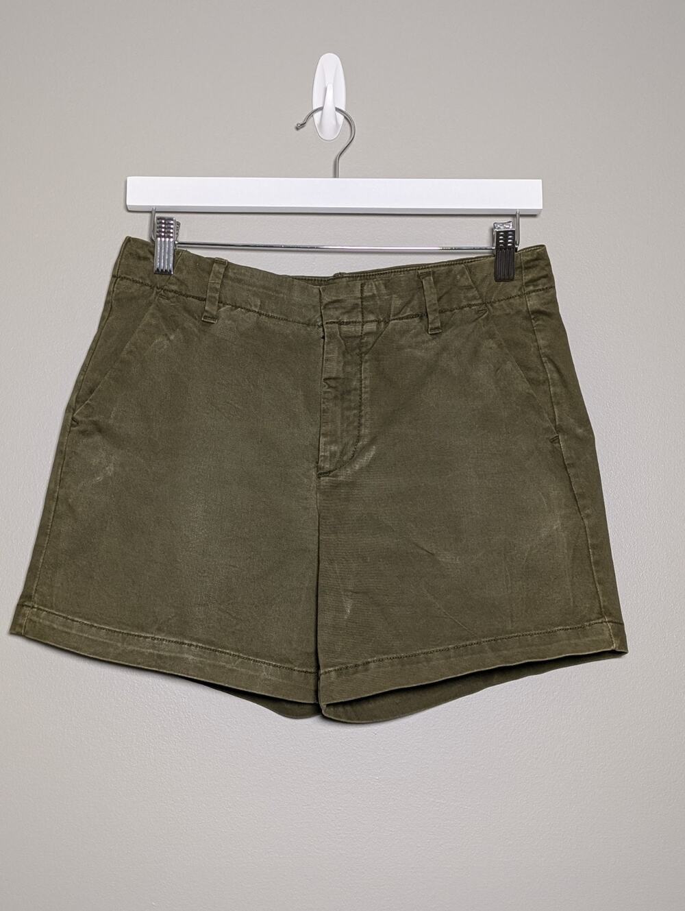 Banana Republic Chino Shorts Size 2 Womens Green Olive Casual Summer Mid Rise...